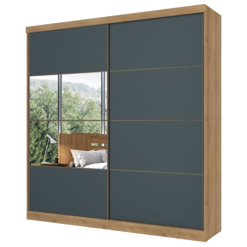 Guarda-Roupa-Casal-com-Espelho-2-Portas-de-Correr-em-MDF-Malaga-GlassTHB