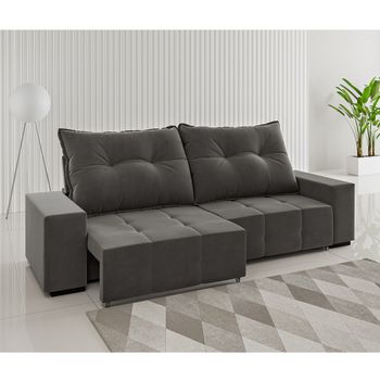 Sofá Retrátil Reclinável 3 Lugares 230cm Veludo Moscato Viero