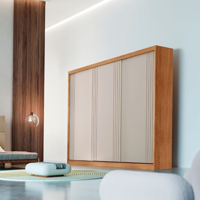 Guarda-Roupa-Casal-Frisado-3-Portas-de-Correr-em-MDF-Oslo-Rufato