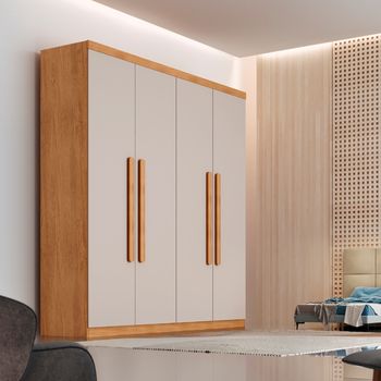 Guarda Roupa Casal 4 Portas em MDF Imperio Rufato