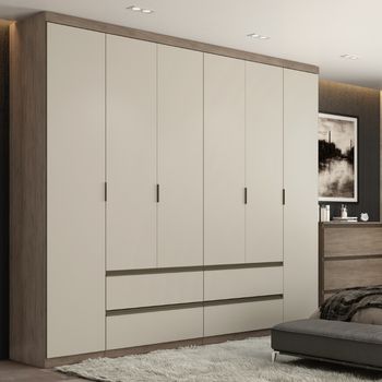 Guarda Roupa Casal 6 Portas 4 Gavetas Nobre THB