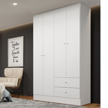 Guarda Roupa Solteiro Flex 4 Portas 2 Gavetas Astro THB
