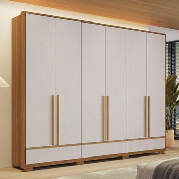 Guarda Roupa Casal com Pés 6 Portas 3 Gavetas NT 6035 Notável Móveis