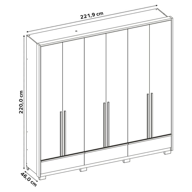 Guarda-Roupa-Casal-com-Pes-6-Portas-3-Gavetas-NT-6035-Notavel-Moveis