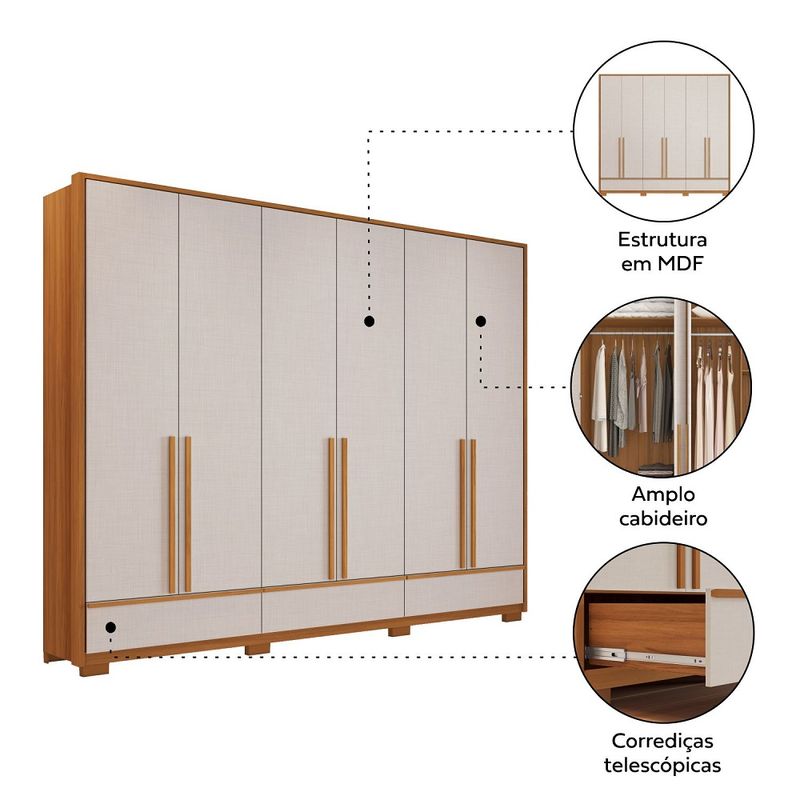 Guarda-Roupa-Casal-com-Pes-6-Portas-3-Gavetas-NT-6035-Notavel-Moveis