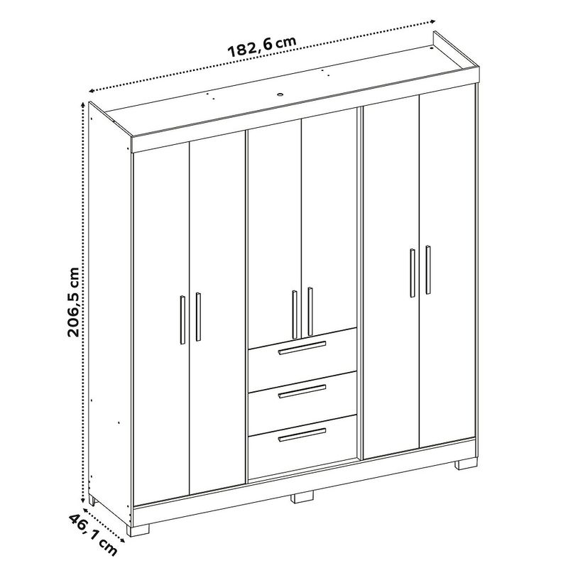 Guarda-Roupa-Casal-com-Pes-6-Portas-3-Gavetas-NT-6030-Notavel-Moveis