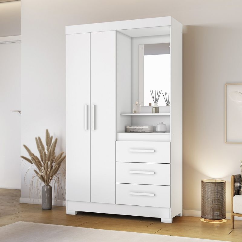 Guarda-Roupa-Solteiro-Flex-com-Espelho-e-Pes-2-Portas-3-Gavetas-NT-6020-Notavel-Moveis