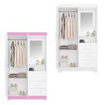 Guarda-Roupa-Solteiro-Flex-com-Espelho-e-Pes-2-Portas-3-Gavetas-NT-6020-Notavel-Moveis