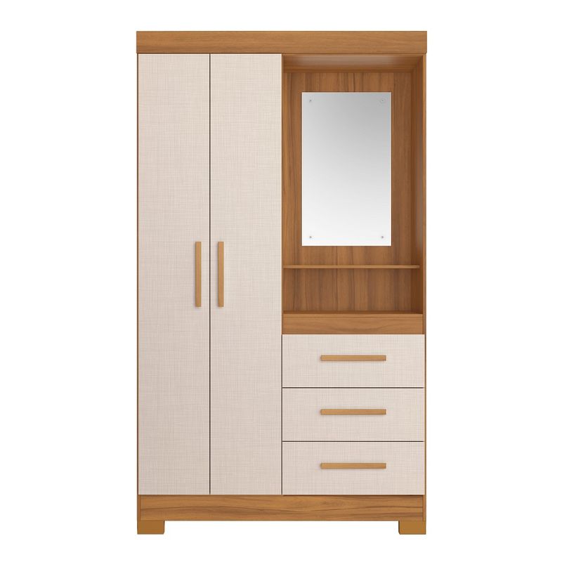 Guarda-Roupa-Solteiro-com-Espelho-e-Pes-2-Portas-3-Gavetas-NT-6020-Notavel-Moveis