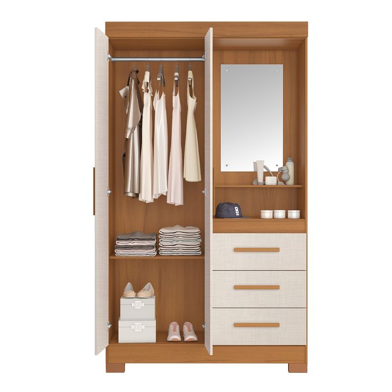 Guarda-Roupa-Solteiro-com-Espelho-e-Pes-2-Portas-3-Gavetas-NT-6020-Notavel-Moveis