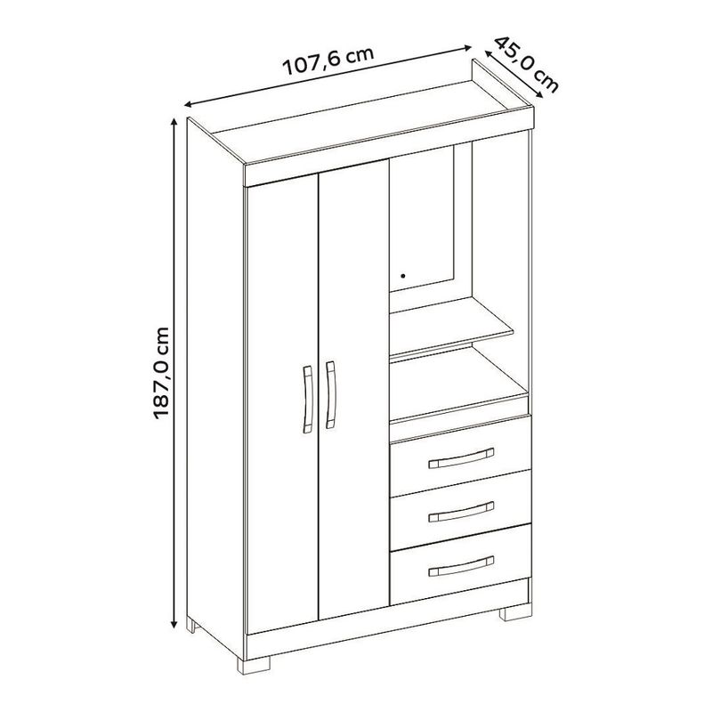 Guarda-Roupa-Solteiro-com-Espelho-e-Pes-2-Portas-3-Gavetas-NT-6020-Notavel-Moveis