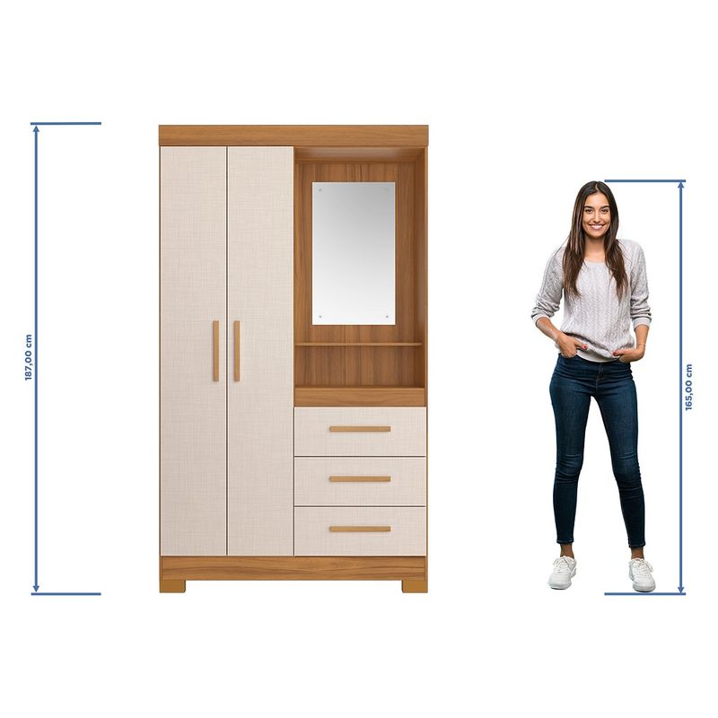 Guarda-Roupa-Solteiro-com-Espelho-e-Pes-2-Portas-3-Gavetas-NT-6020-Notavel-Moveis