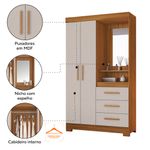 Guarda-Roupa-Solteiro-com-Espelho-e-Pes-2-Portas-3-Gavetas-NT-6020-Notavel-Moveis