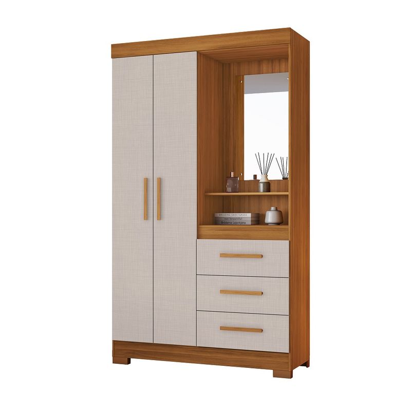 Guarda-Roupa-Solteiro-com-Espelho-e-Pes-2-Portas-3-Gavetas-NT-6020-Notavel-Moveis
