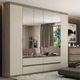 Guarda Roupa Casal Com 4 Espelhos 6 Portas 4 Gavetas em MDF Nobre Full Glass THB