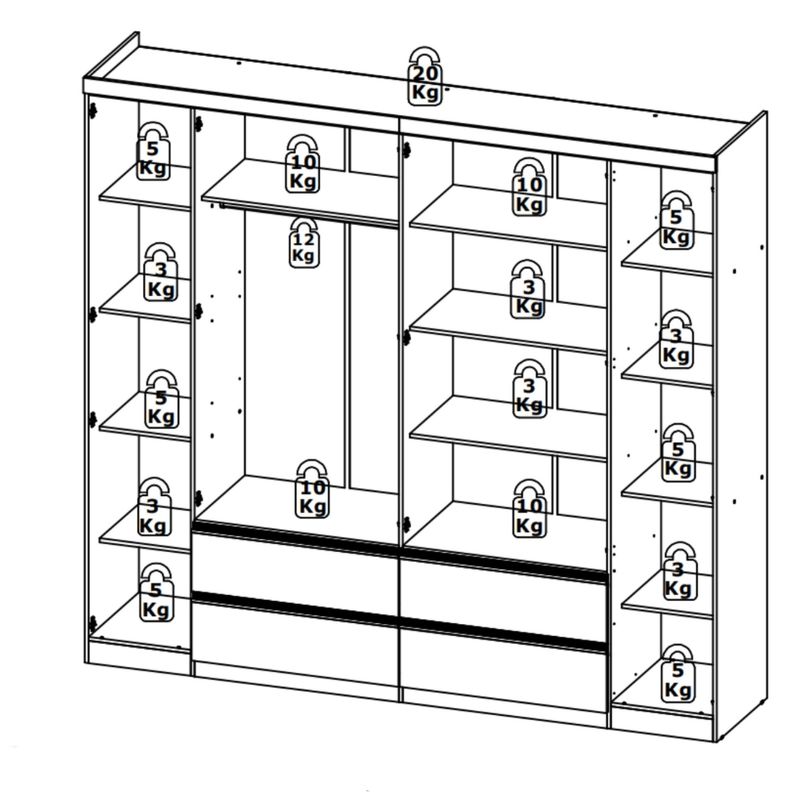 Guarda-Roupa-Casal-Com-4-Espelhos-6-Portas-4-Gavetas-em-MDF-Nobre-Full-Glass-THB