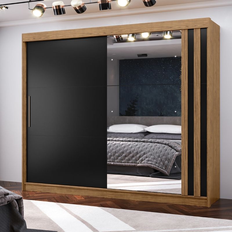 Guarda-Roupa-Casal-Ripado-com-Espelho-2-Portas-de-Correr-em-MDF-Seul-Visao-Moveis