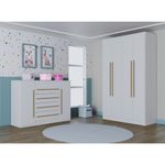 Quarto-Infantil-Guarda-Roupa-4-Portas-e-Comoda-4-Gavetas-2-Portas-Lucca-Poquema