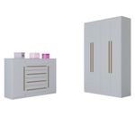 Quarto-Infantil-Guarda-Roupa-4-Portas-e-Comoda-4-Gavetas-2-Portas-Lucca-Poquema