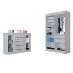 Quarto-Infantil-Guarda-Roupa-4-Portas-e-Comoda-4-Gavetas-2-Portas-Lucca-Poquema