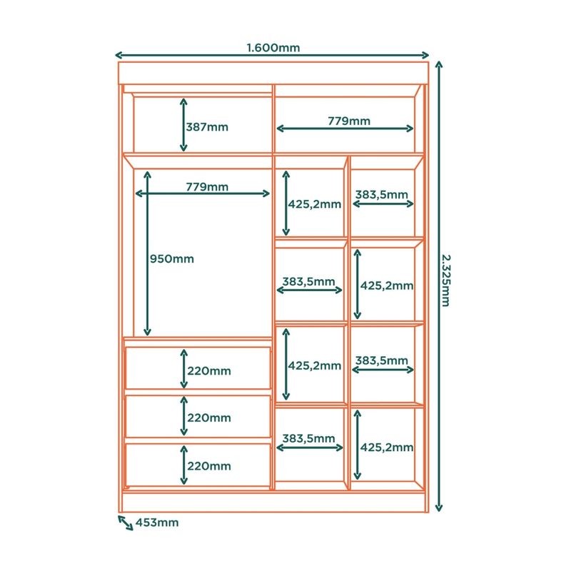Guarda-Roupa-Solteiro-com-Espelho-3-Portas-3-Gavetas-em-MDF-Bagda-Visao-Moveis