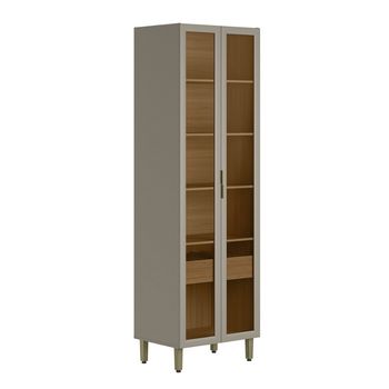 Cristaleira 2 Portas de Vidro e LED em MDF Allure Linea Brasil