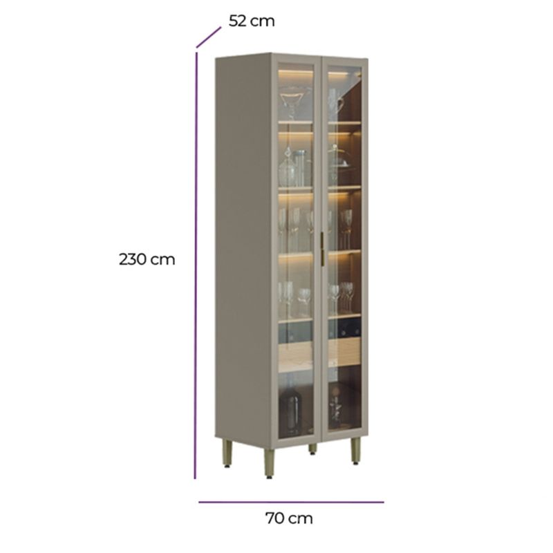 Cristaleira-2-Portas-de-Vidro-e-LED-em-MDF-Allure-Linea-Brasil
