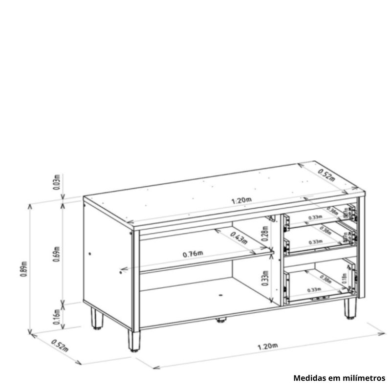 Balcao-2-Portas-3-Gavetas-com-Tampo-em-MDF-Allure-Linea-Brasil