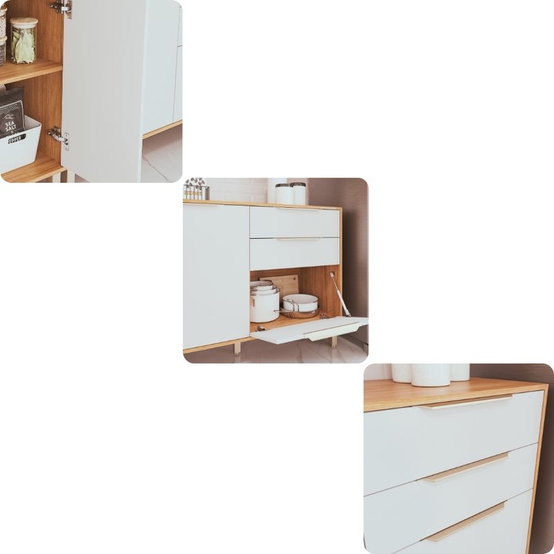 Balcão de Pia 3 Portas 2 Gavetas 120cm em MDF sem Pia Divina MGM Móveis