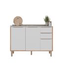 Balcão de Pia 3 Portas 2 Gavetas 120cm em MDF sem Pia Divina MGM Móveis