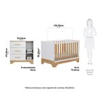 Quarto-de-Bebe-com-2-Berco-Mini-Cama-Comoda-1-Portas-3-Gavetas-com-Janela-Popy-Retro-Peroba