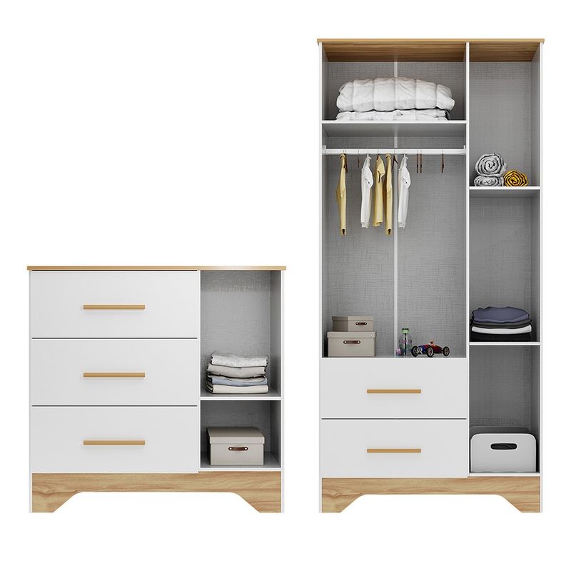 Quarto-de-Bebe-com-Guarda-Roupa-3-Porta-2-Gavetas-e-Comoda-1-Portas-3-Gavetas-com-Janela-Popy-Retro-Peroba