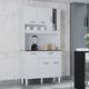 Cozinha Compacta 6 Portas com Vidro 1 Gaveta Coral Poquema