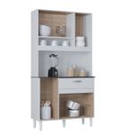 Cozinha-Compacta-6-Portas-com-Vidro-1-Gaveta-Coral-Poquema