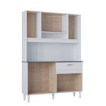 Cozinha-Compacta-8-Portas-com-Vidro-1-Gaveta-Coral-Poquema