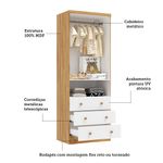 Quarto-de-Bebe-Completo-com-Berco-Minicama-Ben-Guarda-Roupa-Smim-New-e-Comoda-Junior-New-MDF-Moveis-Peroba