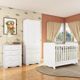 Quarto de Bebê Completo com Berço Minicama Ben Guarda Roupa Smim New e Cômoda Junior New MDF Móveis Peroba