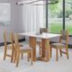 Conjunto Sala de Jantar Mesa Milani com 4 Cadeiras Sol Viero