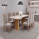 Conjunto Sala de Jantar Mesa Munique com 8 Cadeiras Cristal Viero