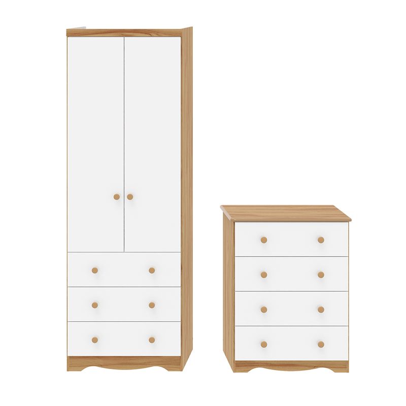 Quarto-Infantil-com-Guarda-Roupa-Smim-New-e-Comoda-Junior-New-100--MDF-Moveis-Peroba