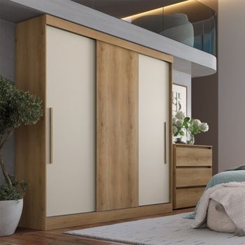 Guarda Roupa Casal Flex 3 Portas de Correr Vision THB