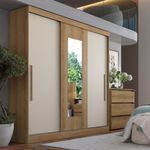 Guarda Roupa Solteiro 3 Portas de Correr Vision GlassTHB