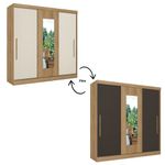 Guarda Roupa Solteiro 3 Portas de Correr Vision GlassTHB