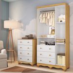 Quarto-Infantil-com-Guarda-Roupa-Junior-New-3-Portas-3-Gavetas-e-Comoda-4-Gavetas-Junior-New-MDF-Moveis-Peroba