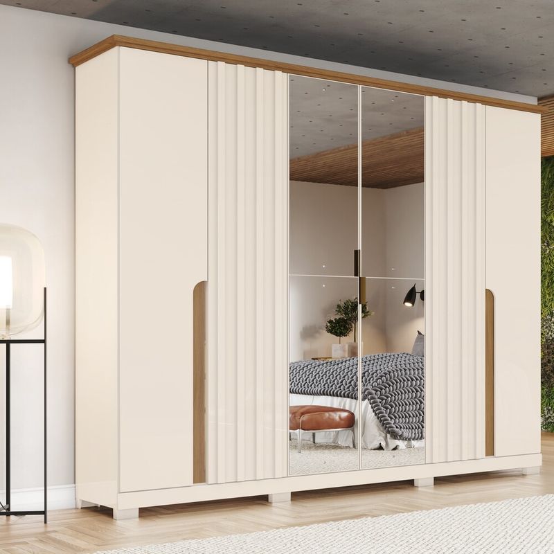 Guarda-Roupa-Casal-Ripado-com-Espelho-6-Portas-com-Pes-Napoli-Henn