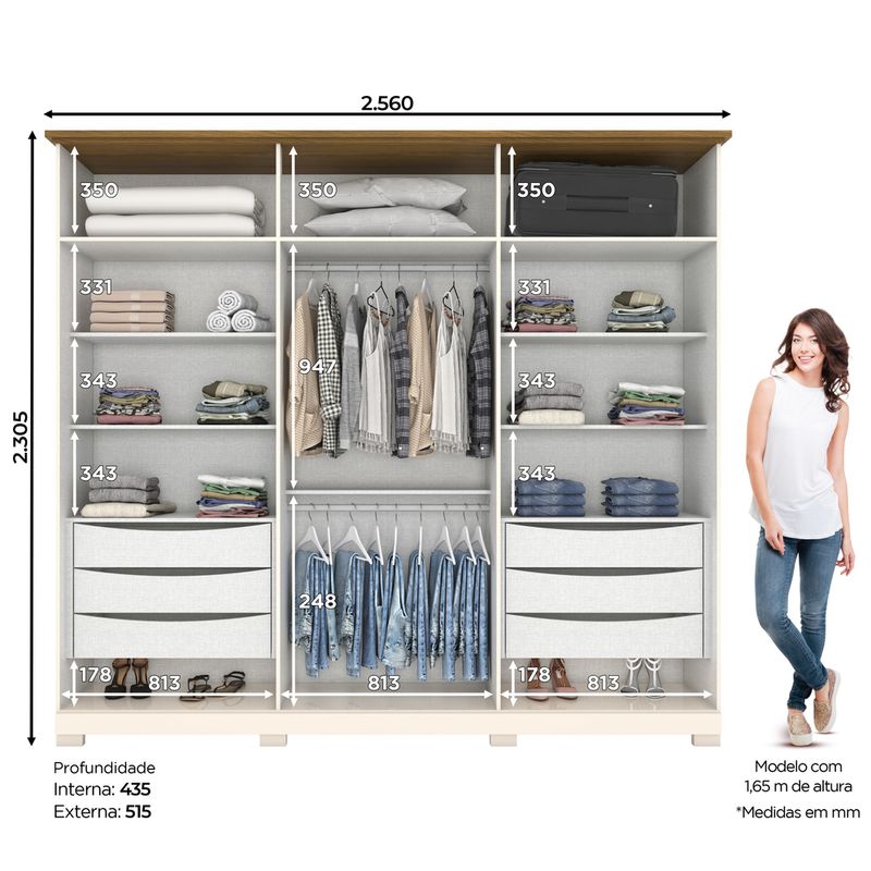 Guarda-Roupa-Casal-Ripado-com-Espelho-6-Portas-com-Pes-Napoli-Henn