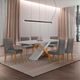 Conjunto Sala de Jantar Mesa 180cm com Vidro Imperatriz 6 Cadeiras Dakota em MDF Rufato