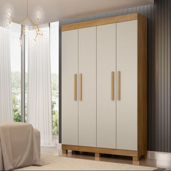Guarda Roupa Solteiro 4 Portas em MDF Quero Quero Valdemóveis