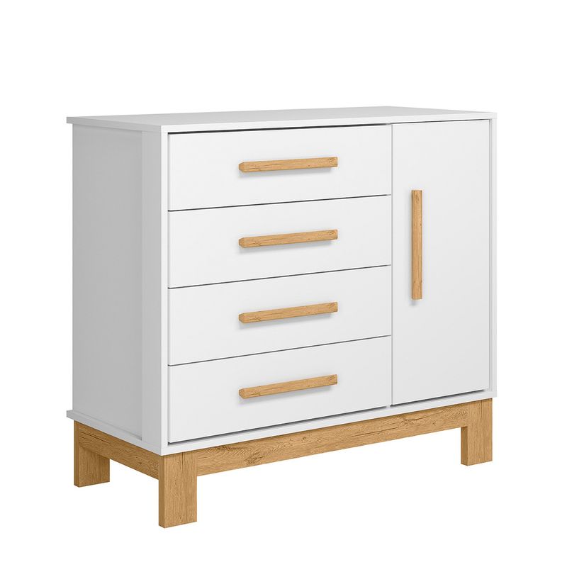 Comoda-Infanti-4-Gavetas-1-Porta-Q-Encanto-Slim-Qmovi