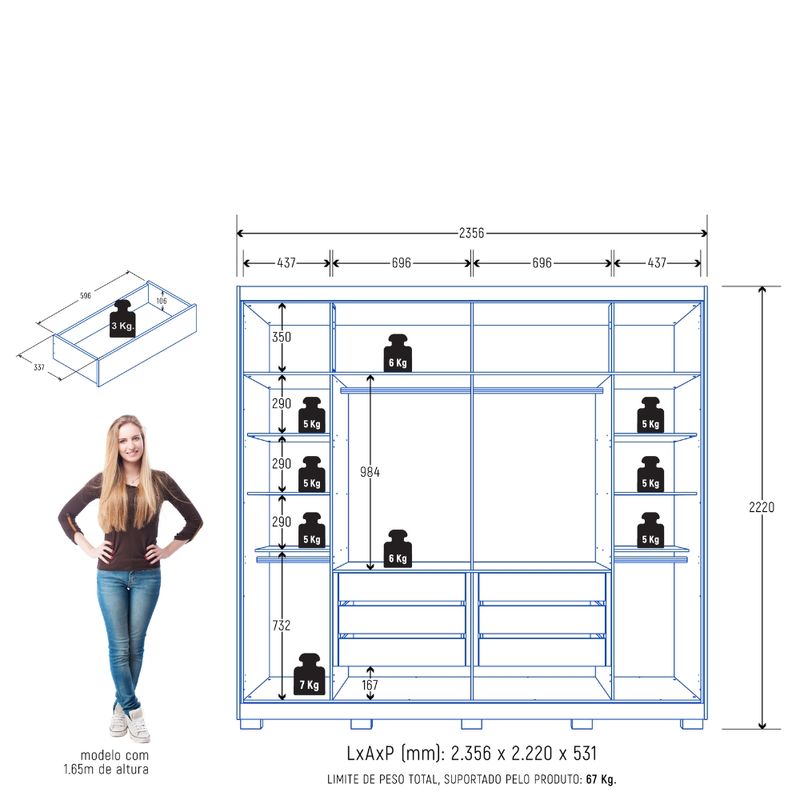 Guarda-Roupa-Casal-com-Pes-6-Portas-em-MDF-Platinium-Zanzini
